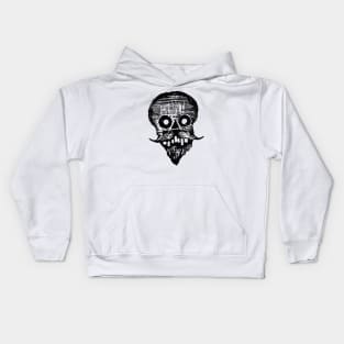 Posada Calavera with Beard & Mustache Kids Hoodie